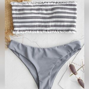 Zaful gray cloud bandeau bikini